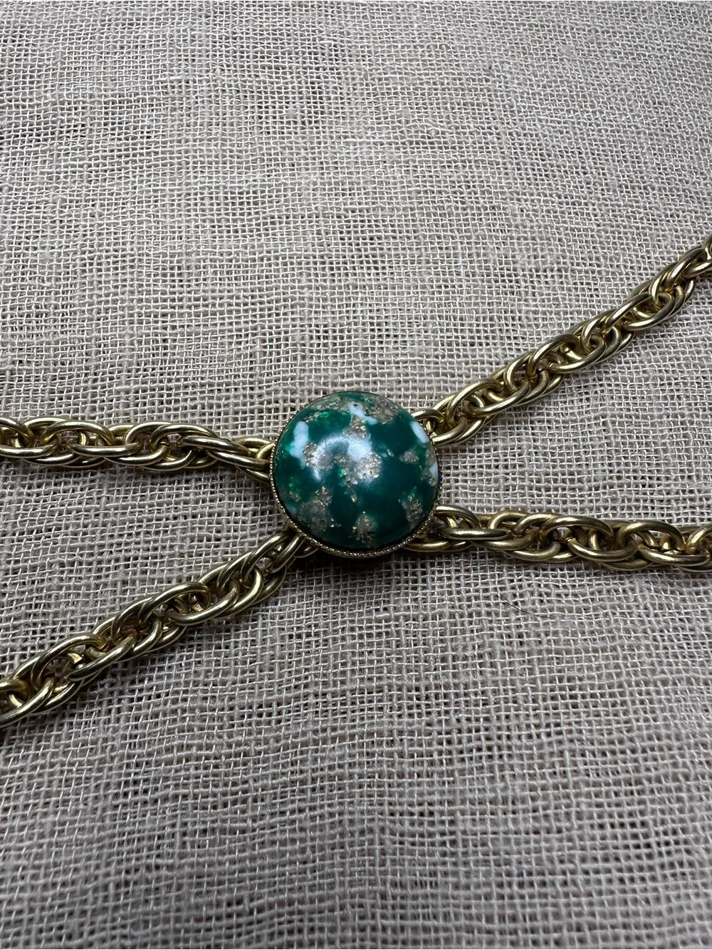 Vintage 60s 70s Confetti Cabochon Chain Belt